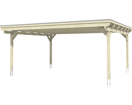 Dřevěný carport s rovnou střechou