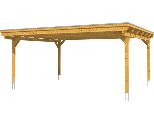 Dřevěný carport s plochou střechou