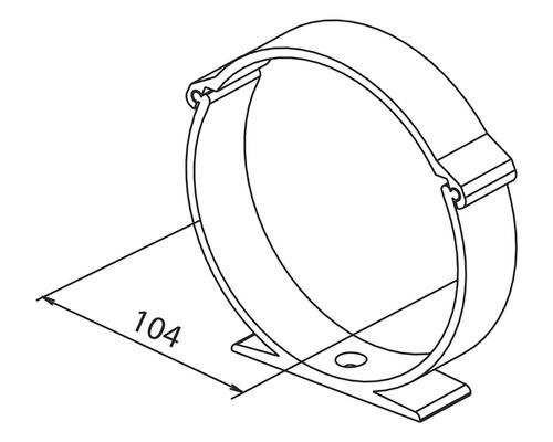 Objímka trubky o rozměrech 104 mm.