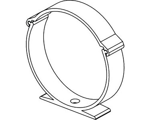 Objímka trubky s patkou pro upevnění trubky