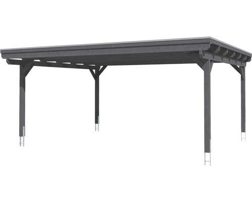 Dřevěný přístřešek pro auto se sloupky a střechou