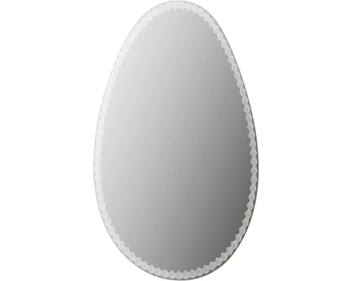 LED zrcadlo do koupelny s osvětlením tvar vejce 75 x 98 cm