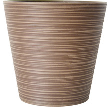Květináč Lafiora umělý kámen rýhovaný Ø 31 cm výška 29 cm hnědý