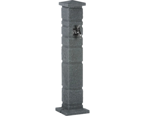 Zahradní sloupek na vodu s kohoutkem ARVES Romana Black Granit 16 x 110 cm plast