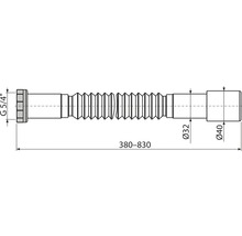 Flexi připojení Alcadrain 103 H 5/4"x40x32 mm kov-thumb-1