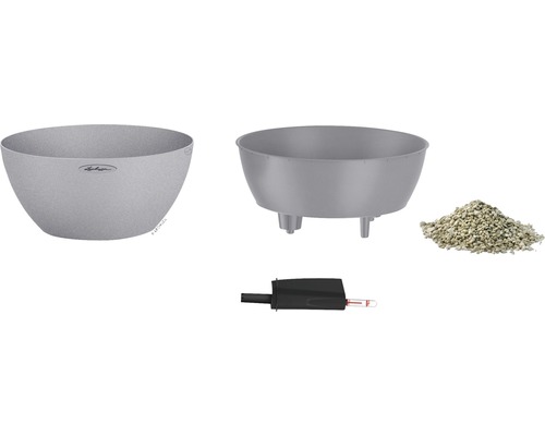 Květináč s vložkou, jílovitý granulát a ukazatel hladiny vody