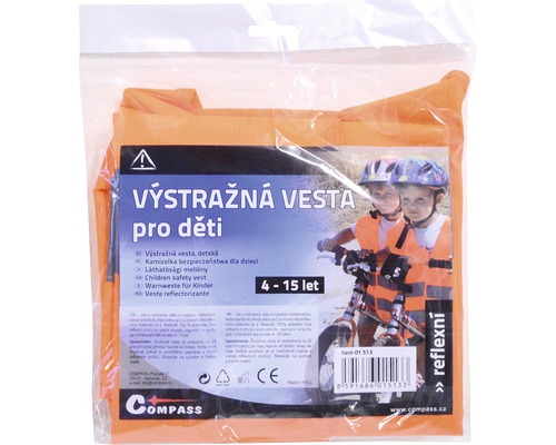 Oranžová výstražná vesta pro děti v balení
