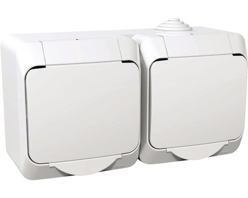 Kombinace zásuvek do vlhkého prostředí s výklopným víkem