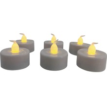 LED svíčky čajové 3,6 cm s časovačem včetně baterie 6 ks