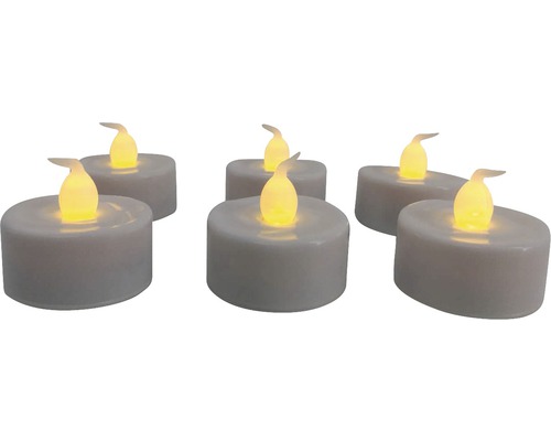 Šest LED čajových svíček se simulovaným efektem plamene