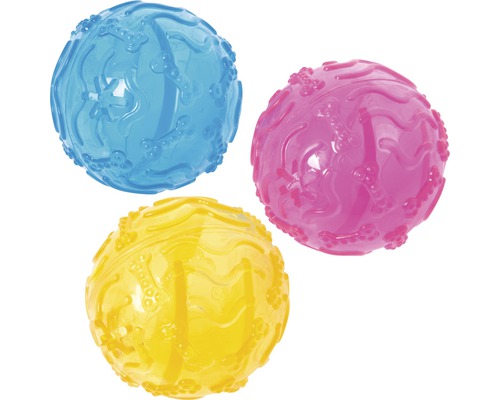 Tři texturované psí hračky