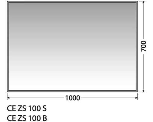 Zrcadlo do koupelny s osvětlením Intedoor Centino 100 x 70 cm v černém rámu CE ZS 100 B