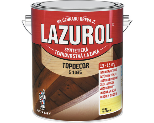 Lazura na dřevo Lazurol Topdecor S1035 T00 přírodní 2,5 l Lazurol Topdecor S 1035 lazura na dřevo plechovka
