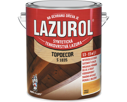 Lazura na dřevo Lazurol Topdecor S1035 T24 cedr 2,5 l Lazurol tenkovrstvá lazura na dřevo pro interiér a exteriér