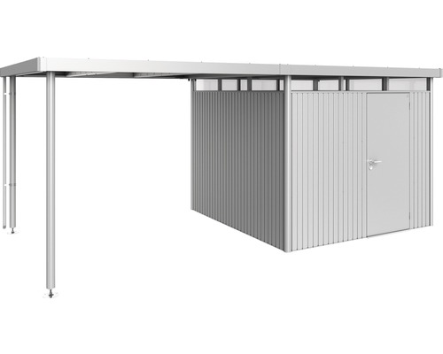 Kůlna na nářadí s kovovým přístřeškem pro auto