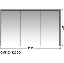 Zrcadlová skříňka bez osvětlení Intedoor OMP ZS 120 3D