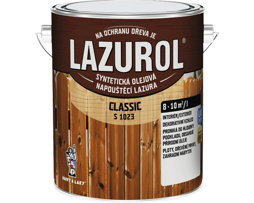 Lazura na dřevo Lazurol Classic S1023 051 zelená jedlová 2,5 l Lazurol olej na ochranu dřeva plechovka