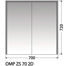 Zrcadlová skříňka bez osvětlení Intedoor OMP ZS 70