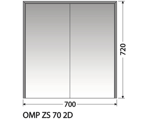 Zrcadlová skříňka Intedoor OMP ZS 70