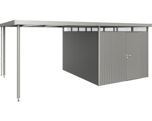 Kovový přístřešek pro auto s kůlnou na nářadí