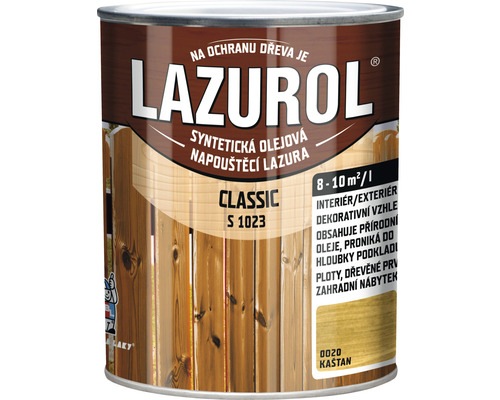 Lazura na dřevo Lazurol Classic S1023 kaštan 0,75 l Lazurol lazura na dřevo pro ochranu dřeva
