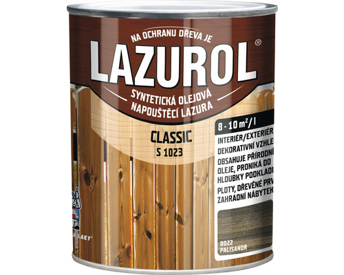 Lazura na dřevo Lazurol Classic S1023 palisandr 0,75 l Lazurol lazura na dřevo pro vnitřní i vnější použití
