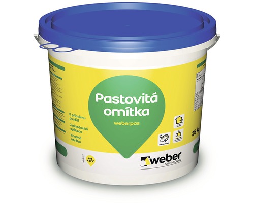 Omítka WEBER.PAS silikon zrnitá 3 mm 25 kg ZL4B žlutá MIX Kbelík pastovité omítky