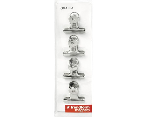 Čtyři magnetické kovové spony v balení