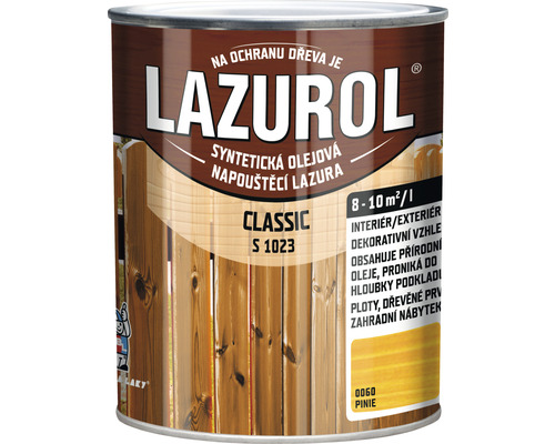 Lazura na dřevo Lazurol Classic S1023 pinie 0,75 l Lazurol lazura na ochranu dřeva v dóze