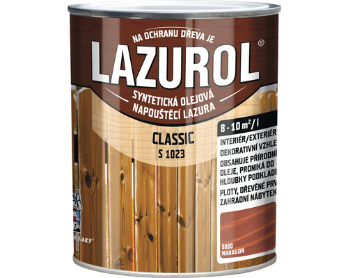 Lazura na dřevo Lazurol Classic S1023 mahagon 0,75 l Lazurol Ochranná olejová lazura na dřevo plechovka