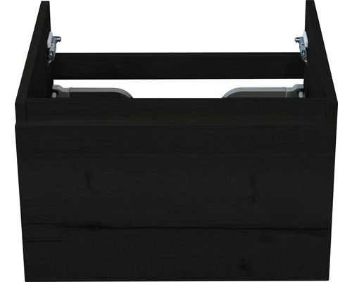 Skříňka pod umyvadlo v tmavém dekoru dřeva