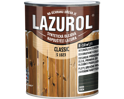 Lazura na dřevo Lazurol Classic S1023 eben 0,75 l