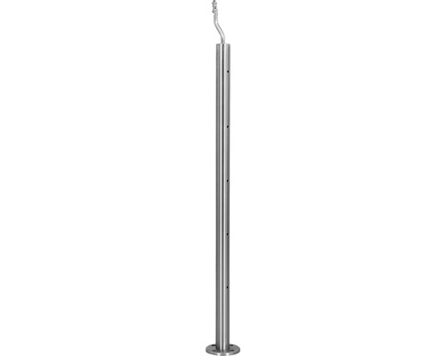 Nerezový sloupek zábradlí Pertura 850 mm, podpěra pro montáž do podlahy (24) Sloupek z nerezové oceli pro flexibilní odběr vody v zahradě