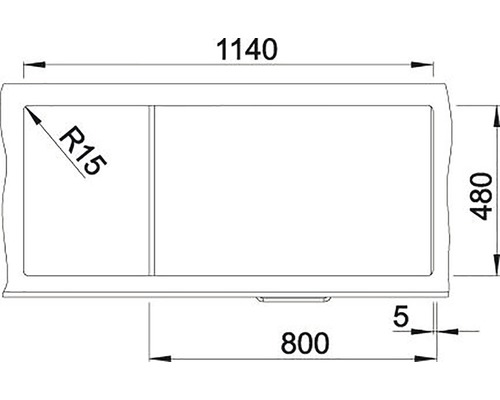 Technický výkres vany s rozměry