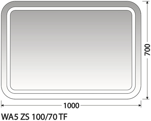 Zrcadlo do koupelny s osvětlením Intedoor Wave 100 x 70 cm WA5 ZS 100/70 TF