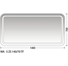Zrcadlo do koupelny s osvětlením Intedoor Wave 140 x 70 cm WA5 ZS 140/70 TF-thumb-0