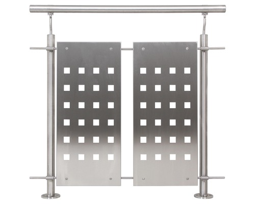 Nerezové zábradlí se čtvercovými výřezy