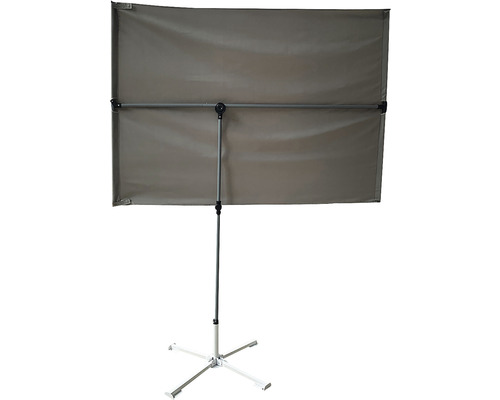 Šedá volně stojící zástěna s rámem pro venkovní použití