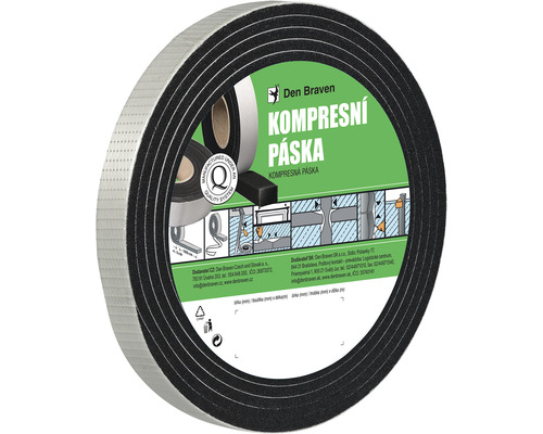 Kompresní páska Den Braven 30 mm x 20 mm, 6 m černá Kompresní páska v roli od společnosti Den Braven
