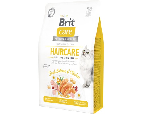 Granule pro kočky Brit Care Cat Grain-Free HAIRCARE HEALTHY AND SHINY COAT 2 kg