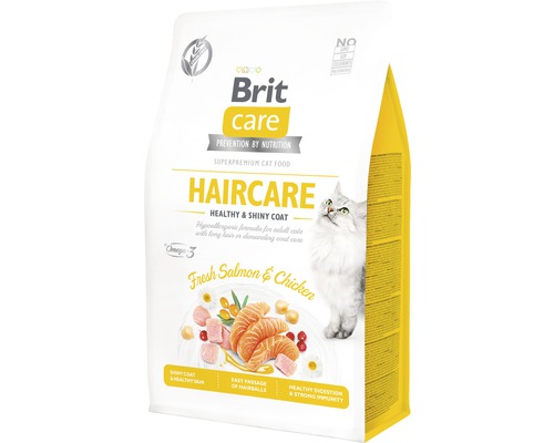 Granule pro kočky Brit Care Cat Grain-Free HAIRCARE HEALTHY AND SHINY COAT 0,4 kg