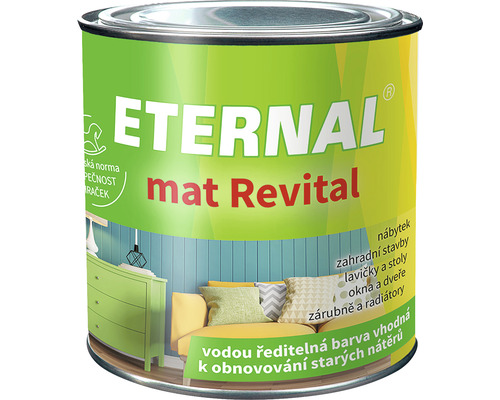 Barva univerzální ETERNAL Mat Revital k obnovování starých nátěrů 0,35 kg 213 černý, ekologicky šetrné-0