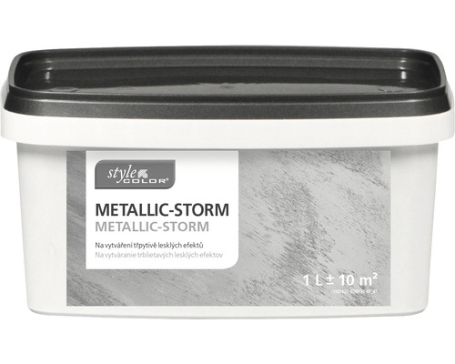 Barva na stěnu StyleColor Metallic Storm stříbrná 1 l