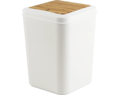 Odpadkový koš do koupelny Form & Style 7 litrů bílá/bambus