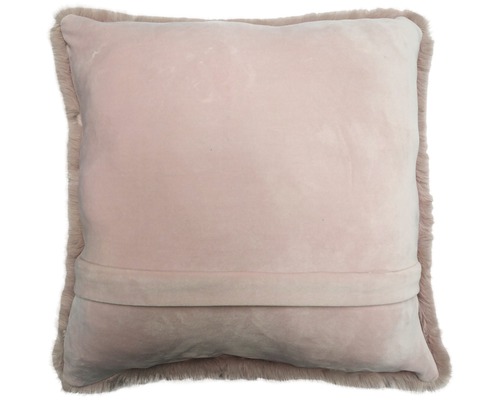 Čtvercový polštář s lemem z umělé kožešiny