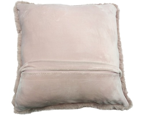 Dekorační polštář s kožešinovým okrajem a zipem