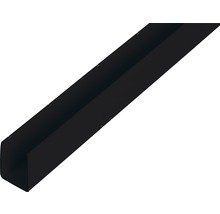 U profil, plast černý, 10x21x10x1mm/2,6m-thumb-0