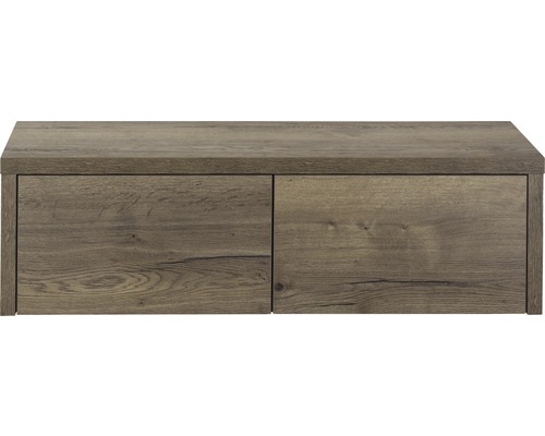 Koupelnová skříňka pod umyvadlo Bloxx 120 cm s umyvadlovou deskou pro 2 umyvadla na desku Tabacco Koupelnová skříňka pod umyvadlo Bloxx 120 cm s umyvadlovou deskou pro 2 umyvadla na desku Tabacco