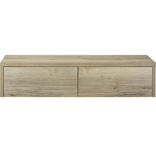 Koupelnová skříňka pod umyvadlo Bloxx 160 cm s umyvadlovou deskou pro 2 umyvadla na desku dub přírodní