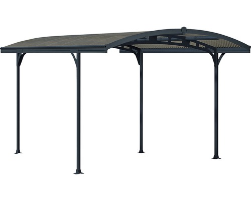 Volně stojící carport se zakřivenou střechou